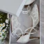 High-end Ivory Handmade  Wedding Shoes 2020 Leather Tulle Lace Flower 8 cm Stiletto Heels Pointed Toe Wedding High Heels