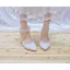 Chic / Beautiful Ivory Wedding Shoes 2020 Tulle Lace 5 cm Thick Heels Pointed Toe Wedding High Heels