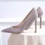 Stijlvolle Zilveren Avond Glans Pumps 2020 10 cm Naaldhakken / Stiletto Spitse Neus Pumps