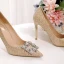 Sjarmerende Sølv Rhinestone Brudesko 2020 Paljetter 10 cm Stiletthæler Spisse Bryllup Pumps