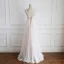 Charming Champagne Wedding Dresses 2020 A-Line / Princess Spaghetti Straps Lace Flower Sleeveless Backless Floor-Length / Long