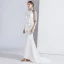 Fashion White Evening Dresses  2020 Trumpet / Mermaid Scoop Neck Beading Short Sleeve Sweep Train Formal Dresses