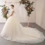 Elegante Ivory / Creme Brautkleider / Hochzeitskleider 2020 A Linie Stehkragen Perlenstickerei Quaste Pailletten Applikationen Ärmellos Rückenfreies Kathedrale Schleppe
