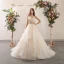 Charmant Champagne Robe De Mariée 2020 Princesse Bretelles Spaghetti Perlage Paillettes En Dentelle Fleur Sans Manches Dos Nu Noeud Volants en Cascade Tribunal Train