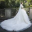 Fashion Ivory Wedding Dresses 2020 Ball Gown High Neck Beading Tassel Sequins Lace Flower Appliques Cap Sleeves Cathedral Train