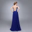 Classy Royal Blue Evening Dresses  2020 A-Line / Princess Scoop Neck Rhinestone Lace Flower Sleeveless Floor-Length / Long Formal Dresses