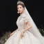Luxury / Gorgeous Champagne Glitter Wedding Dresses 2020 Ball Gown High Neck Beading Rhinestone Sequins Appliques Short Sleeve Backless Royal Train
