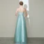 Charming Mint Green Prom Dresses 2020 A-Line / Princess Spaghetti Straps Pearl Rhinestone Lace Flower Sleeveless Backless Floor-Length / Long Formal Dresses