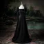 Elegant Black Pearl Prom Dresses 2025 A-Line / Princess Square Neckline Short Sleeve Backless Floor-Length / Long Prom Formal Dresses