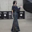 Scintillantes Multi-Couleurs Robe De Soirée 2020 Trompette / Sirène Paillettes Encolure Dégagée 3/4 Manches Longue Robe De Ceremonie