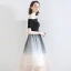 Fashion Black Homecoming Graduation Dresses 2020 A-Line / Princess Off-The-Shoulder Bow Star Sequins Short Sleeve Backless Knee-Length Formal Dresses