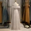 Sparkly Silver Grey Glitter Evening Dresses  2020 A-Line / Princess Scoop Neck Sequins Short Sleeve Floor-Length / Long Formal Dresses