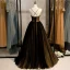 Modest / Simple Black Prom Dresses 2020 Ball Gown Spaghetti Straps Sleeveless Backless Floor-Length / Long Formal Dresses