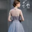 Chic / Belle Bleu Ciel Robe De Soirée 2020 Princesse Encolure Dégagée Perlage Appliques Paillettes Manches Courtes Longue Robe De Ceremonie