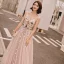 Chic / Beautiful Blushing Pink Summer Evening Dresses  2018 A-Line / Princess Appliques Bow Spaghetti Straps Backless Sleeveless Floor-Length / Long Formal Dresses