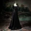 Elegant Black Pearl Prom Dresses 2025 A-Line / Princess Square Neckline Short Sleeve Backless Floor-Length / Long Prom Formal Dresses
