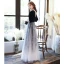 Chic / Beautiful Black Glitter Flower Evening Dresses  2020 A-Line / Princess V-Neck Floor-Length / Long Prom 1/2 Sleeves Backless Suede Formal Dresses