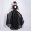 Modest / Simple Vintage / Retro Black Prom Dresses 2021 A-Line / Princess V-Neck Beading Lace Flower Short Sleeve Backless Floor-Length / Long Evening Party Formal Dresses