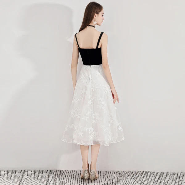 Fashion Ivory Homecoming Graduation Dresses 2020 A-Line / Princess Star Lace Spaghetti Straps Sleeveless Backless Lace Flower Tea-length Formal Dresses