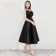 Simple Noire de retour Robe De Graduation 2020 Princesse Bretelles Spaghetti Noeud Sans Manches Dos Nu Thé Longueur Robe De Ceremonie