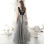 Elegant Navy Blue Prom Dresses 2020 A-Line / Princess Scoop Neck Glitter Sequins Lace Flower Sleeveless Backless Floor-Length / Long Formal Dresses