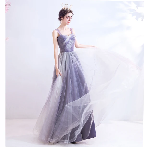 Classy Lavender Prom Dresses 2020 A-Line / Princess Square Neckline Sleeveless Backless Floor-Length / Long Formal Dresses