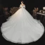 Schlicht Elegante Ivory / Creme Brautkleider / Hochzeitskleider 2021 A Linie Off Shoulder Kurze Ärmel Rückenfreies Königliche Schleppe Hochzeit