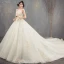 Luxury / Gorgeous Champagne Wedding Dresses 2018 Ball Gown Beading Rhinestone Spaghetti Straps Backless Sleeveless Royal Train Wedding