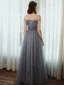 Chic / Beautiful Purple Prom Dresses 2020 A-Line / Princess Scoop Neck Beading Sequins Floor-Length / Long Short Sleeve Backless Formal Dresses