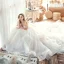 Charming Ivory Wedding Dresses 2020 Ball Gown Strapless Rhinestone Lace Flower Sleeveless Backless Royal Train