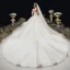 Luxe Glitter Ivoire Robe De Mariée 2020 Robe Boule V-Cou Perlage Cristal Paillettes Manches Courtes Dos Nu Royal Train