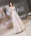 Chic / Beautiful Grape Prom Dresses 2020 A-Line / Princess Off-The-Shoulder Glitter Beading Pearl Short Sleeve Backless Floor-Length / Long Formal Dresses