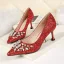 Glitter Goud Avond Pumps 2020 Rhinestone Pailletten 6 cm Naaldhakken / Stiletto Spitse Neus Pumps