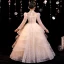 Sparkly Champagne Birthday Beading Rhinestone Sequins Flower Girl Dresses 2022 Ball Gown High Neck Long Sleeve Cascading Ruffles Floor-Length / Long Flower Girl Dresses