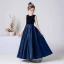 Chic / Beautiful Black Sequins Satin Birthday Flower Girl Dresses 2022 A-Line / Princess Scoop Neck Sleeveless Sash Floor-Length / Long Flower Girl Dresses