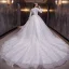 Muslim Sparkly Charming White Beading Pearl Rhinestone Sequins Winter Wedding Dresses 2022 Ball Gown Scoop Neck Long Sleeve Royal Train Wedding