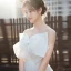 Chic / Belle Blanche Robe De Bal 2022 Princesse Bustier Noeud Sans Manches Dos Nu Longue Robe De Ceremonie