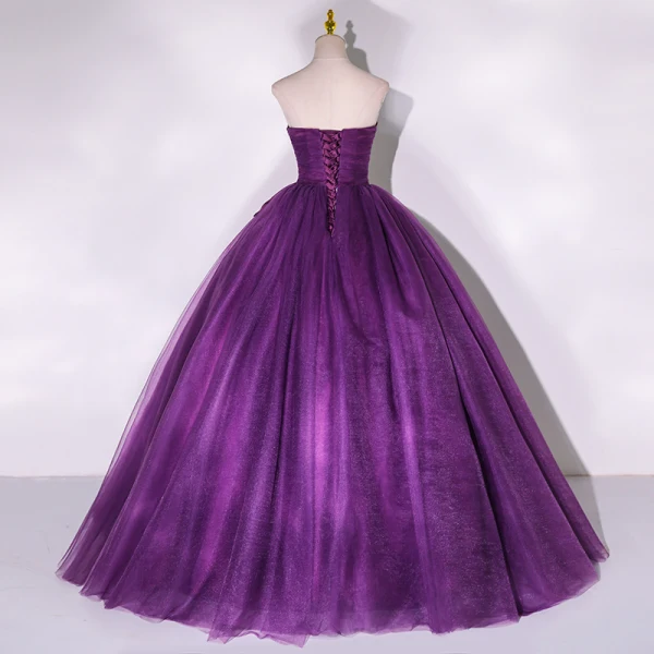 Elegante Violett Ballkleider 2022 Bandeau Ärmellos Rückenfreies Schleife Lange Festliche Kleider