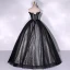 Chic / Beautiful Black Prom Dresses 2022 Ball Gown Ruffle Strapless Beading Pearl Rhinestone Sleeveless Backless Floor-Length / Long Formal Dresses