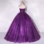 Elegant Prom Dresses Purple 2022 Ball Gown Strapless Sleeveless Backless Bow Floor-Length / Long Formal Dresses