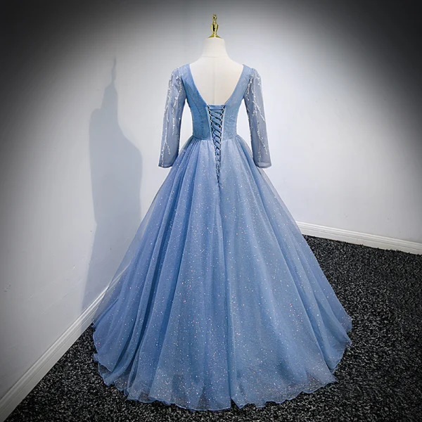 royal blue formal long dress Royal Blue A-Line Tulle Long Prom Dresses, Blue Formal Evening Dresses –  shdress