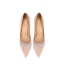 Charming Champagne Leather Satin Wedding Shoes 2022 Rhinestone Bow 10 cm Stiletto Heels Pointed Toe Wedding Pumps High Heels