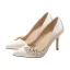 Chic / Beautiful Ivory Rhinestone Wedding Shoes 2022 9 cm Stiletto Heels Pointed Toe Wedding Pumps High Heels