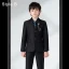 Fashion Navy Blue Long Sleeve Boys Wedding Suits 2022 Coat Pants Shirt Tie Vest Wedding