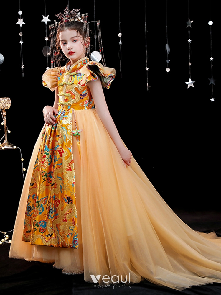 Chinese flower girl dresses best sale