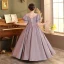 Sparkly Lavender Glitter Sequins Lace Flower Flower Girl Dresses 2022 Ball Gown Birthday Scoop Neck Short Sleeve Backless Floor-Length / Long Flower Girl Dresses