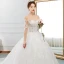 Charmant Ivoire Transparentes Robe De Mariée 2018 Princesse Encolure Dégagée 3/4 Manches Dos Nu Perlage Appliques En Dentelle Volants Royal Train