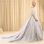 Chic / Belle Robe De Bal 2017 1/2 Manches Perlage Volants Tulle Ceinture Dos Nu Chapel Train Robe De Ceremonie