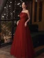 Chic / Beautiful Burgundy Prom Dresses 2022 A-Line / Princess Strapless Sleeveless Backless Floor-Length / Long Formal Dresses
