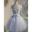 Sexy Bleu Ciel En Dentelle Fleur Anniversaire Robe De Fête 2022 Princesse Bretelles Spaghetti Sans Manches Dos Nu Noeud Longue Robe De Ceremonie